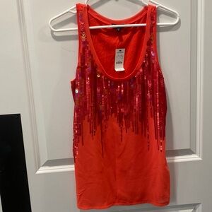 Orange sparkle tank, never worn